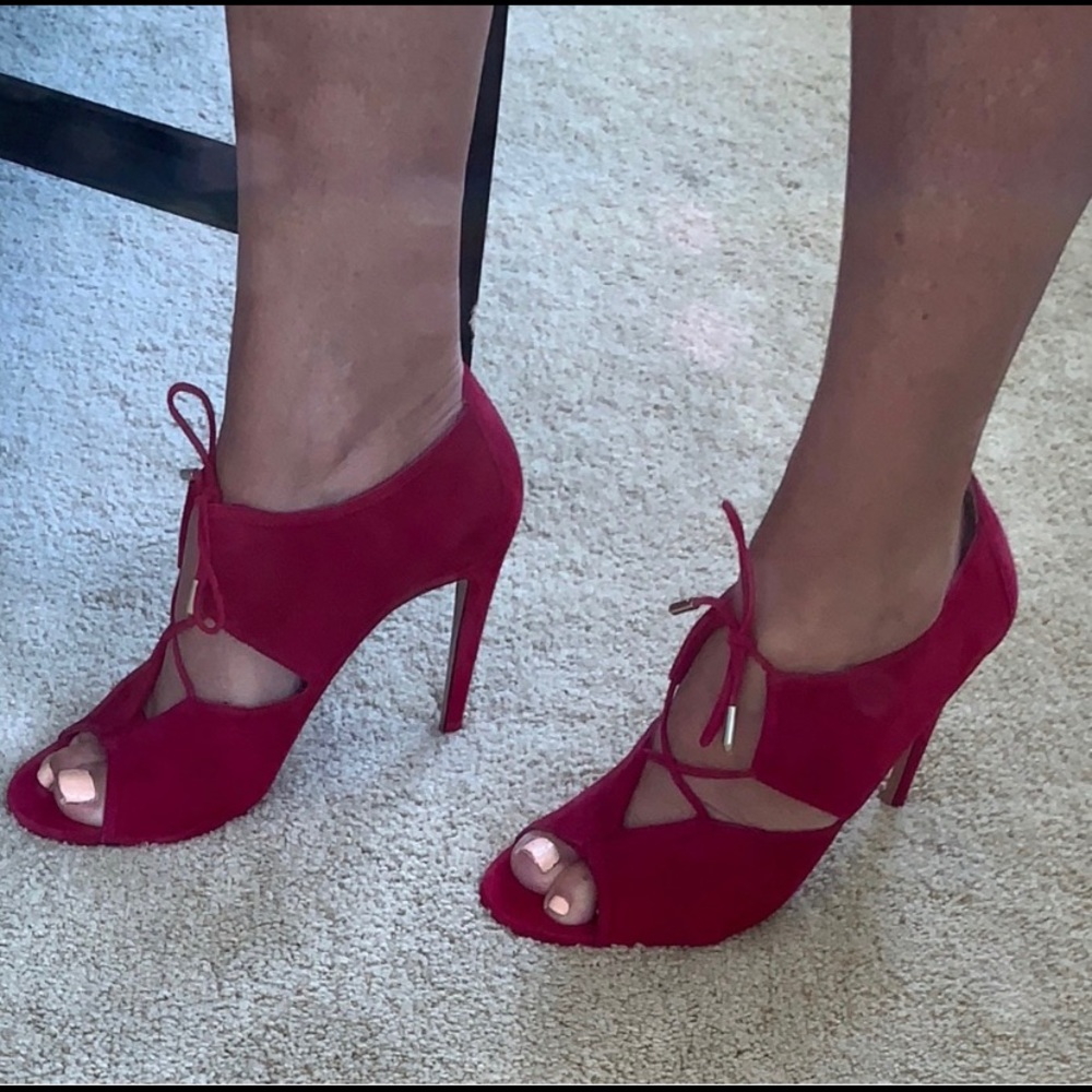 💯Aquazzura Red Suede Sexy Heels🔥